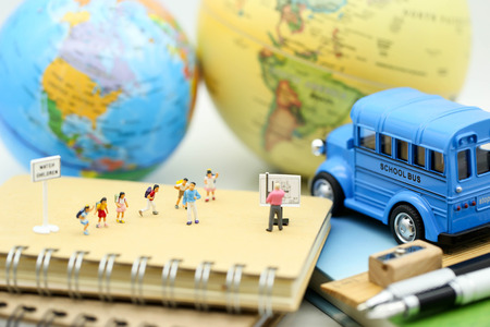 Miniature people : student and children with teacher,Education concept.