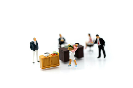 Miniature people : Businessman with office using for concept of Improve your office Day.の写真素材