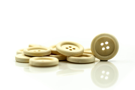 Buttons for clothes on white background using for concept of Button Day.の写真素材