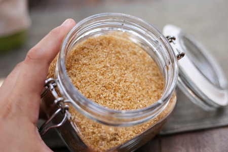Closeup of brown sugar.の写真素材