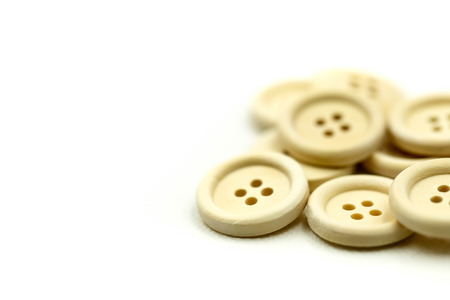 Buttons for clothes on white background using for concept of Button Day.の写真素材