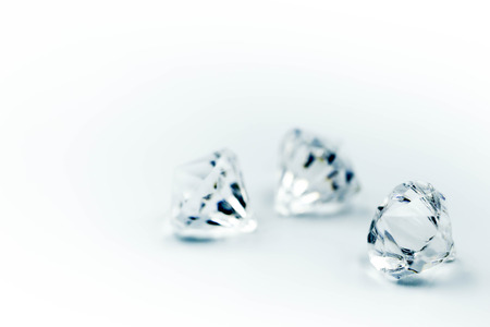 Diamonds on a white background.の写真素材