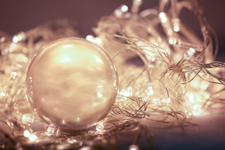Cristal ball  Abstract lighting Bokeh defocused background from cristal light fixtureの写真素材