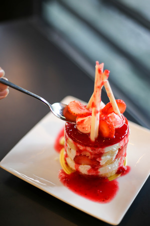 Delicious   Strawberry Cake Dessert.の写真素材