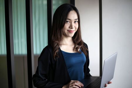 Business woman secretary asia on white