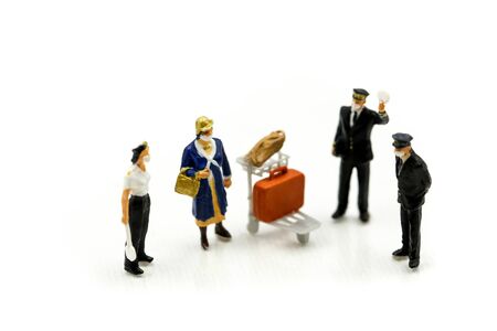 Miniature people : coronavirus infected patient  tourist asia with quarantine and outbreak.の写真素材