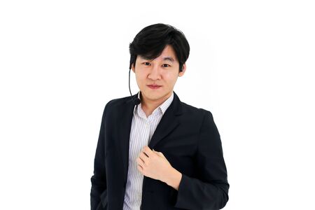 Asia call center workers or Confident business  with headsetの写真素材
