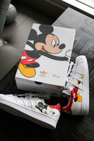 Bangkok,Thailnd,October 25,2020 : adidas Originals x Disney CNY MICKEY MOUSE.のeditorial素材