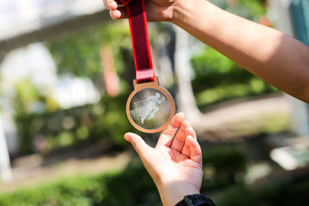 Asian woman beauty blogger or vlogger review cosmetic product Online influencer girl social media marketing.の写真素材