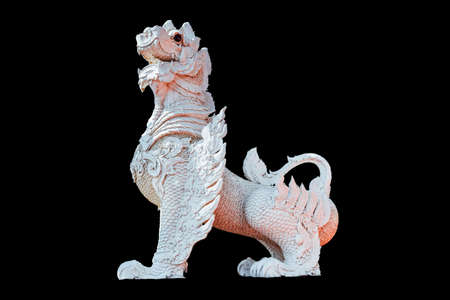 Wat Sing in Wat Thai on a black background.の写真素材