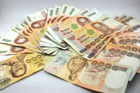 Banknotes of Baht 1,000 per Thaiの写真素材