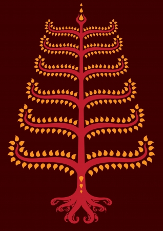 tree thai style vector のイラスト素材