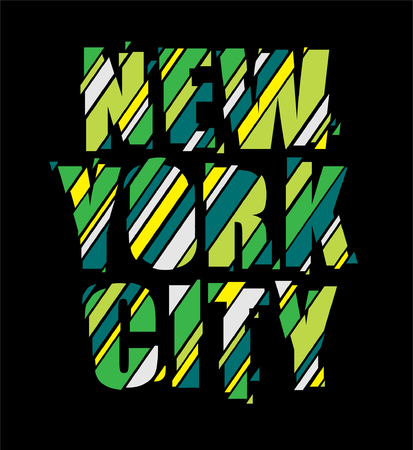 New York text was sliced into pieces.のイラスト素材