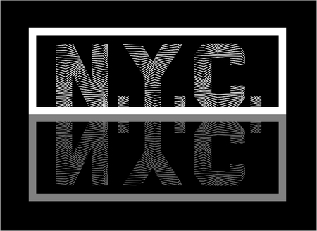 Nyc text consists of lines.のイラスト素材