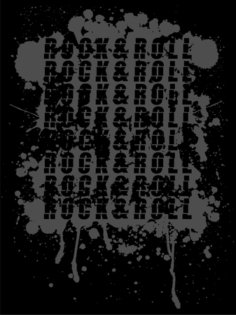 rock and roll typography on droplet backgroundのイラスト素材