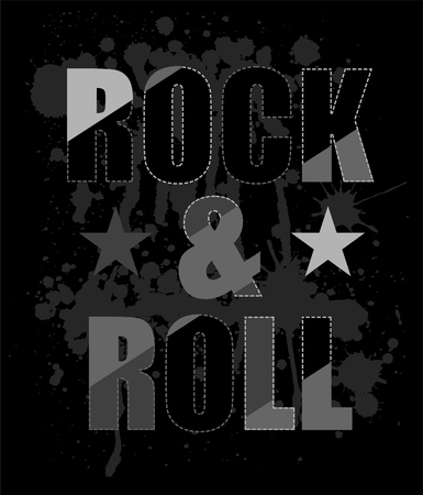 rock and roll typography and star on droplet backgroundのイラスト素材