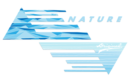 sky and sea patterns are placed within the triangleのイラスト素材