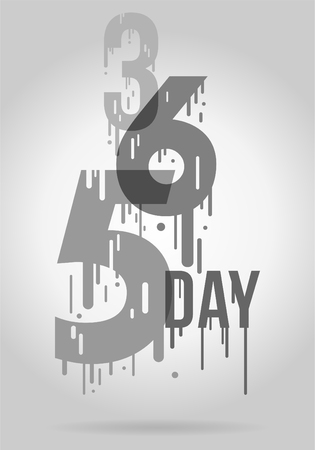 365 days a year typography on white backgroundのイラスト素材
