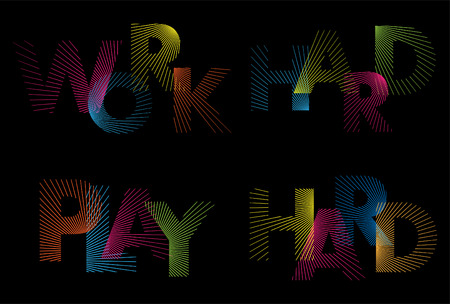 Work hard, play hard. Inspirational quote, motivation typographyのイラスト素材