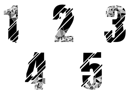 Numbers set 1-5 vector illustration on white backgroundのイラスト素材