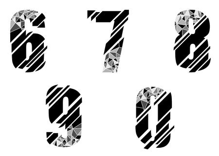 Numbers set 6-0 vector illustration on white backgroundのイラスト素材
