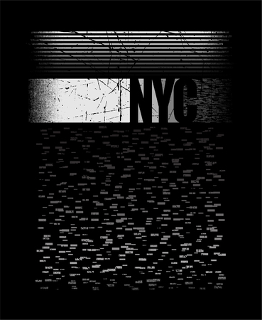 T-shirt print design New York city vintage stampのイラスト素材