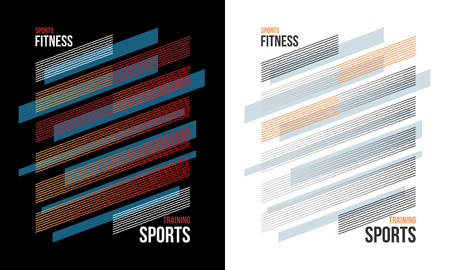 T-shirt  design sports training fitness wear on white and black backgroundのイラスト素材