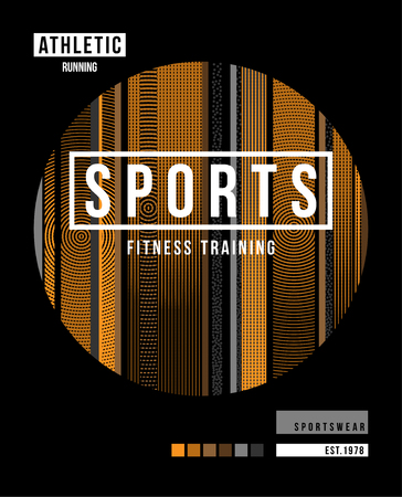 t-shirt design sports training fitness wear on black backgroundのイラスト素材