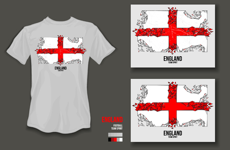 T-shirt design England teamのイラスト素材