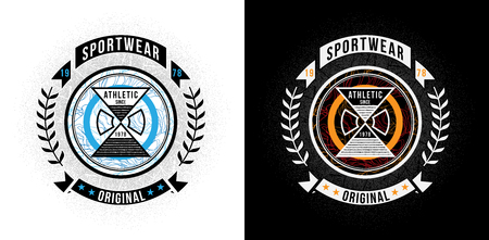 t-shirt design sports athletic original wear on black and white backgroundのイラスト素材