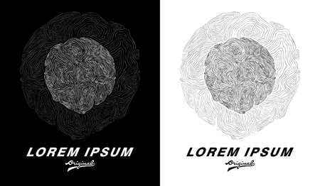 Vector sphere T-shirt design with draw line style on black and white backgroundのイラスト素材
