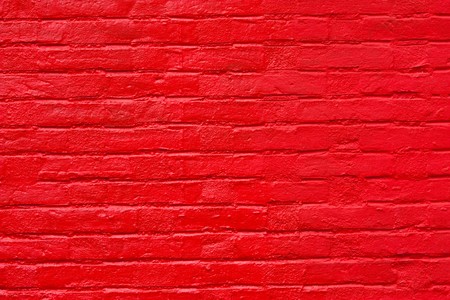 Bright red brick wallの写真素材