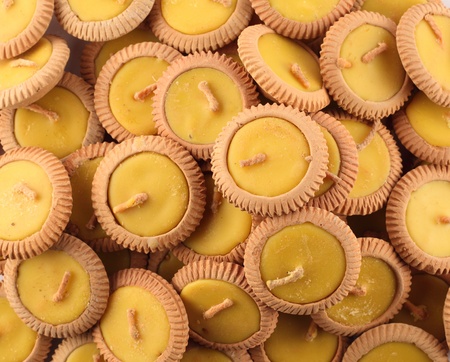 Pile of Candle in Clay Moldの写真素材