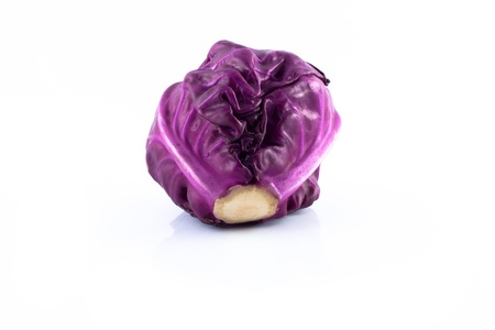 Red Cabbage isolated on whiteの写真素材
