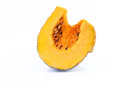 Piece of Pumpkin isolated on whiteの写真素材