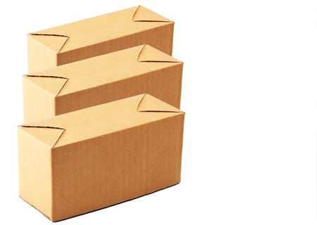 Three Brown Box Isolate