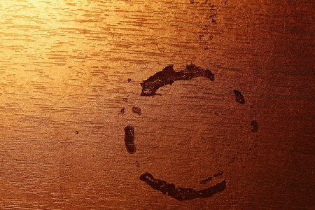 Dirty Coffee Stamp On Tableの写真素材