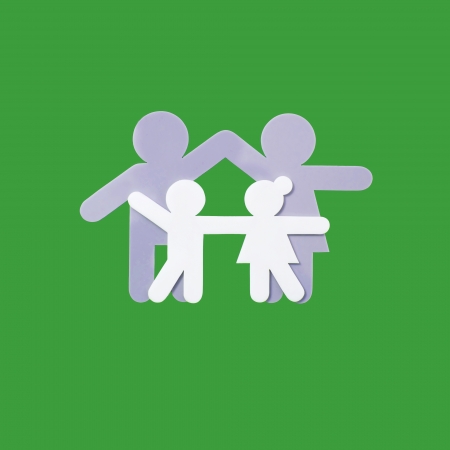 symbol of family on green backgroundの写真素材