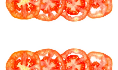 red fresh tomato isolated on white backgroundの写真素材