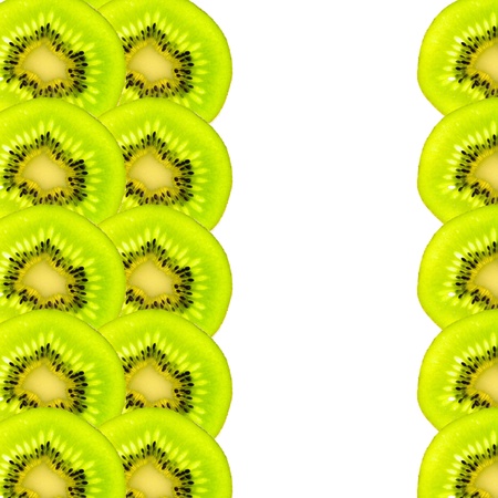 Kiwi fruit isolated white backgroundの写真素材