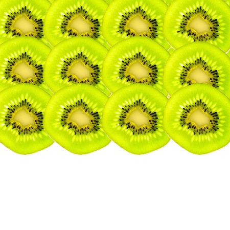 Kiwi fruit isolated white backgroundの写真素材
