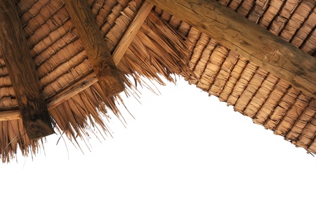 Tropical thatch roof isolated on white background