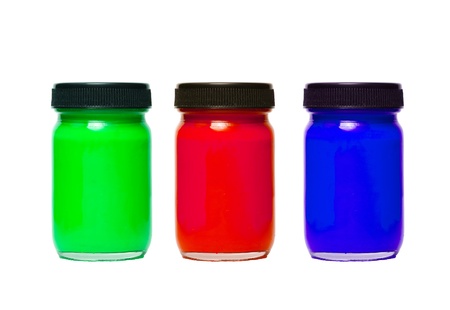 Red Green Blue bottleの写真素材