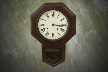 Antique clock on the wallの写真素材