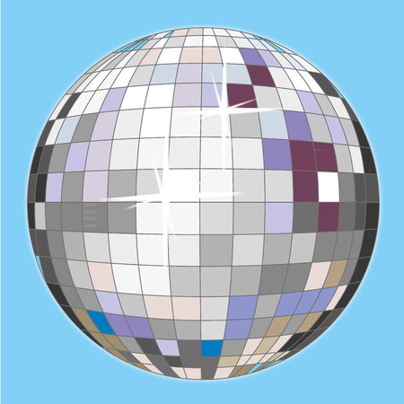 a colorful disco ball for a party nightのイラスト素材