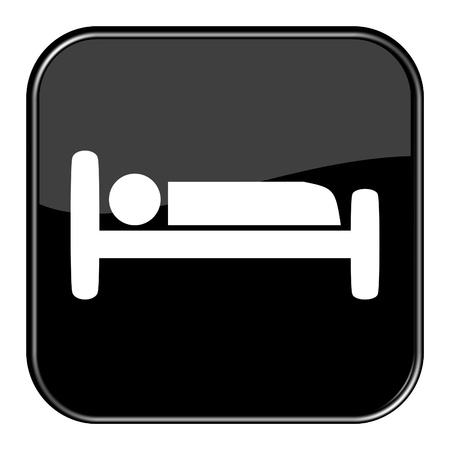 Glossy black button - bedの写真素材