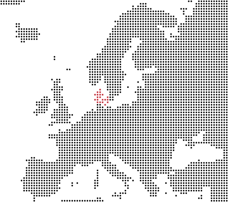 Pixel map Europe  Denmark is hereの写真素材