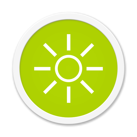 Modern isolated green Button with symbol showing sunshineの写真素材
