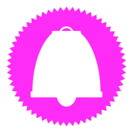 Pink round Button shows Alarm Bell iconの写真素材