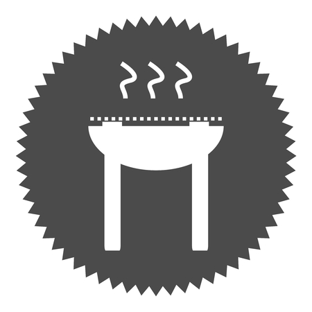 Grey round Button shows Barbecueの写真素材